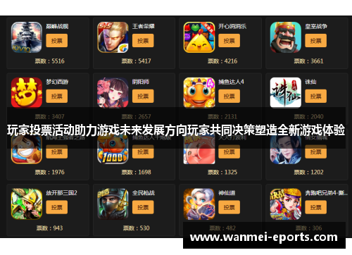 玩家投票活动助力游戏未来发展方向玩家共同决策塑造全新游戏体验